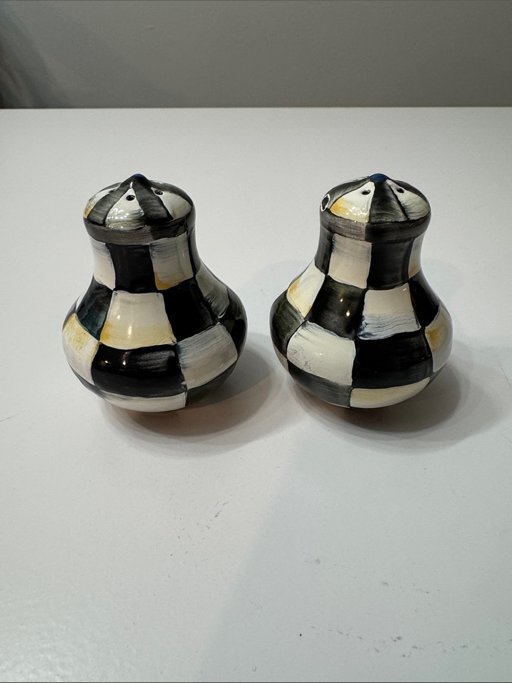 Mackenzie Childs Courtly Check Salt and Pepper Shakers